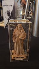 Saint Anthony of Padua bonbonniere mini religious statue in transparent gift box