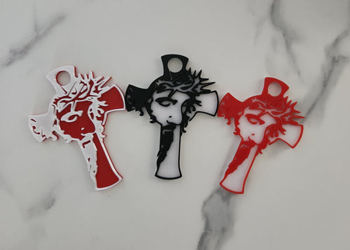 Custom Rear Mirror Jesus Thorn Cross